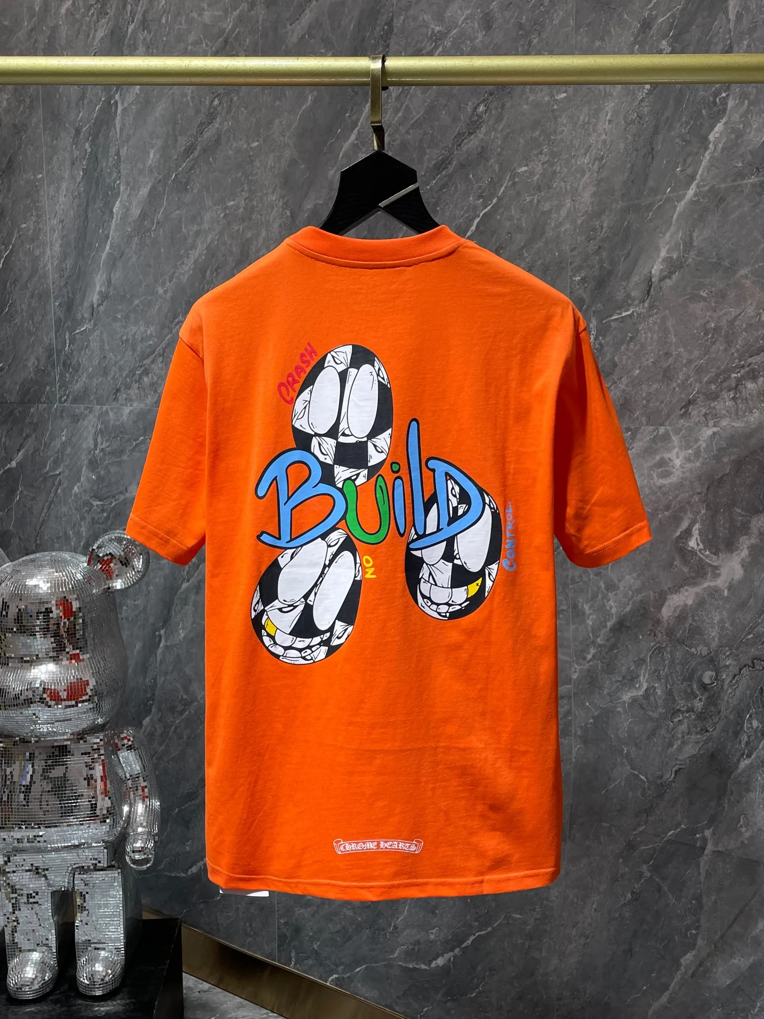 P126 New in summer Chrome Hearts 25ss High weight, environmentally friendly and high-quality top fabric 260g~270g Chrome Matty Boy graffiti short-sleeved counter synchronization 1:1 replica version Recommended color: customized orange Size: S, M, L, XL